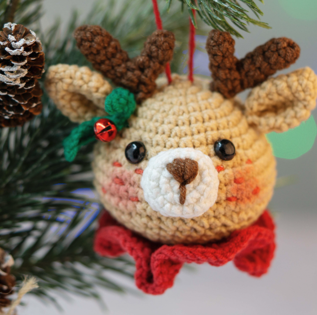 ¡Descarga el PATRÓN PDF! Teje El Reno de Navidad Amigurumi en 30 Minutos