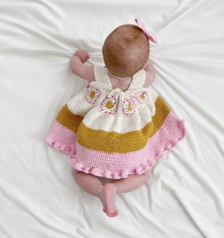 Vestido Boho Chic en Crochet para la Sección de Fotos de tu Bebe! PATRON GRATIS