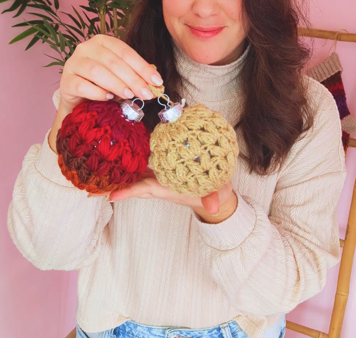 ¡TOQUE MÁGICO! Adornos Navideños en Punto Puff a Crochet PATRON GRATIS