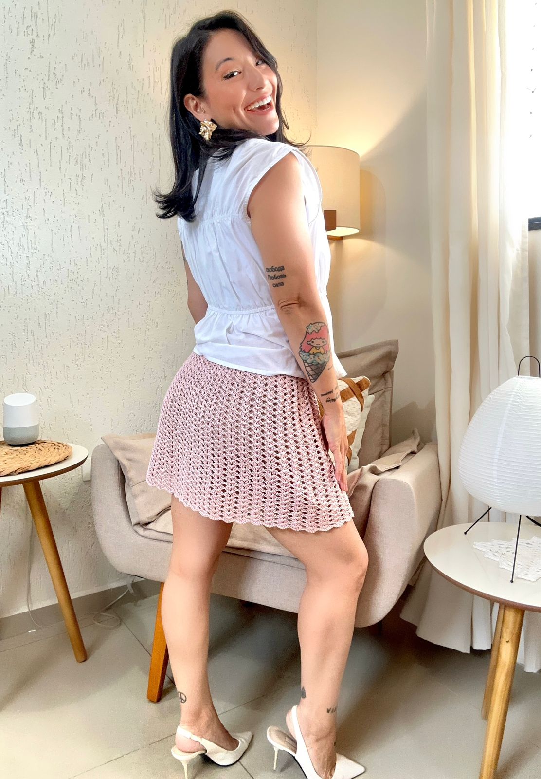 Falda a Crochet Elegante Punto Fantasía para Looks Sofisticados