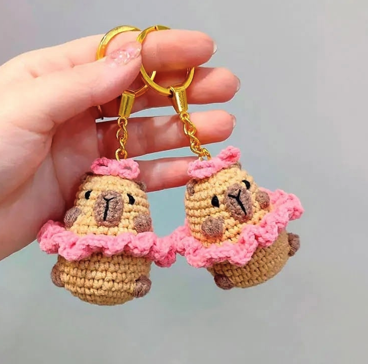 Tiernas Capibaras Bailarinas Llavero Amigurumi PATRON PDF