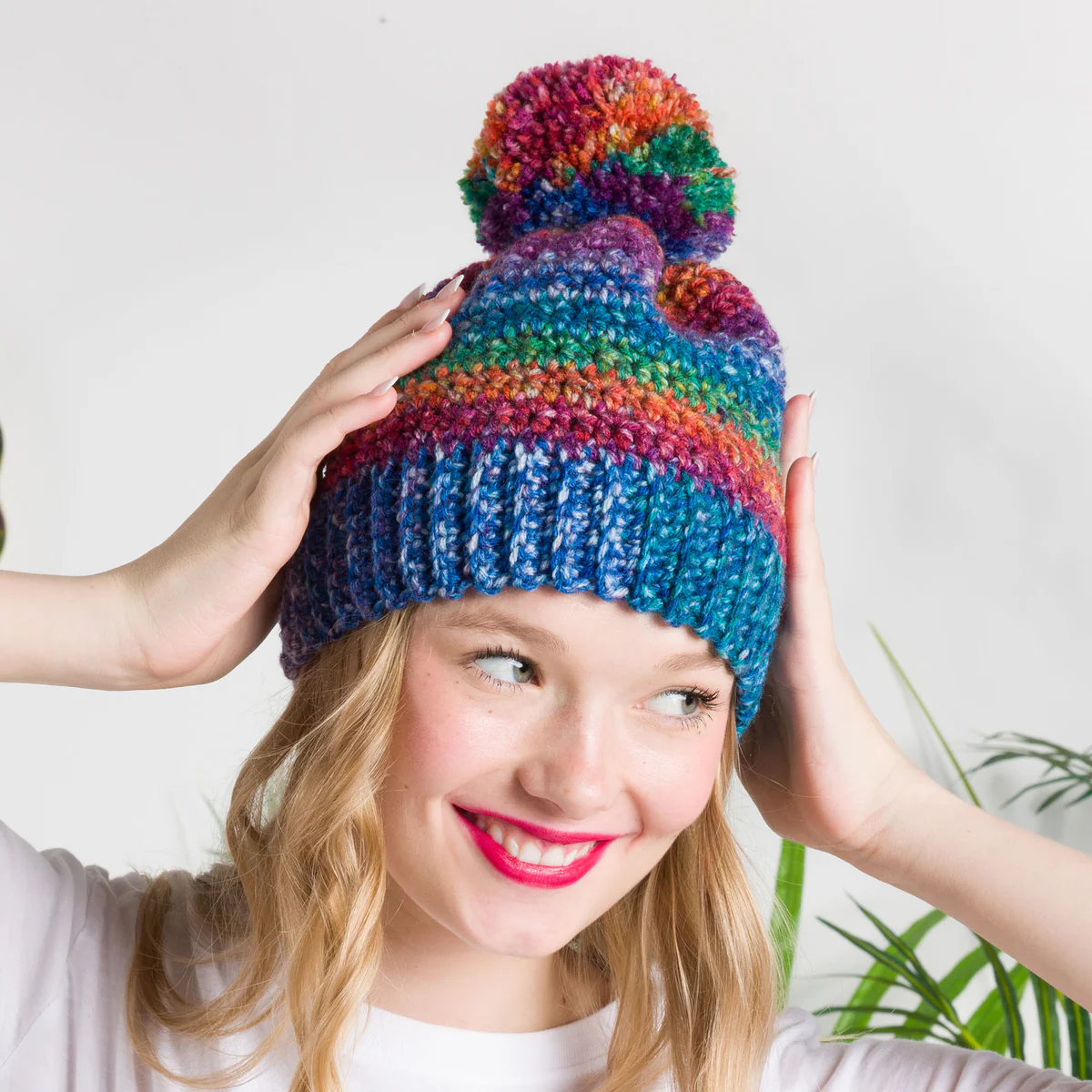 ERES principiante? Gorro Pompón con el Punto en Crochet MÁS FÁCIL!