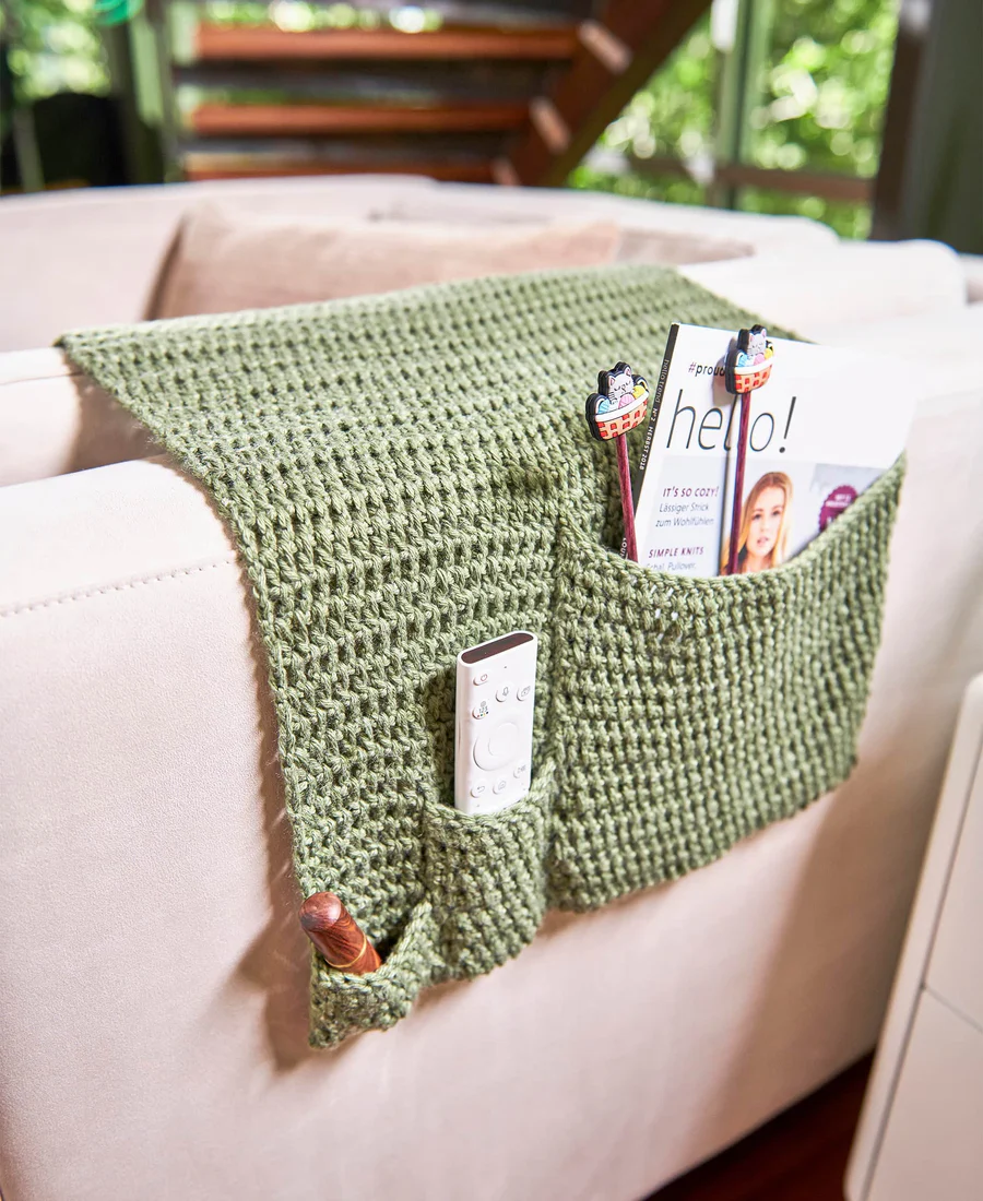 ¡NO BUSQUES MÁS EL MANDO! Organizador Lateral para Sofás en Crochet PATRON GRATIS
