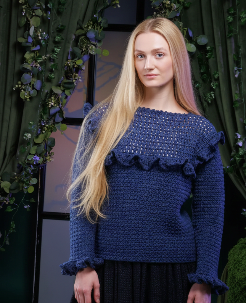 ¡ELEGANCIA RETRO! Teje el Top Vintage Giulia con Volantes en Crochet PATRON