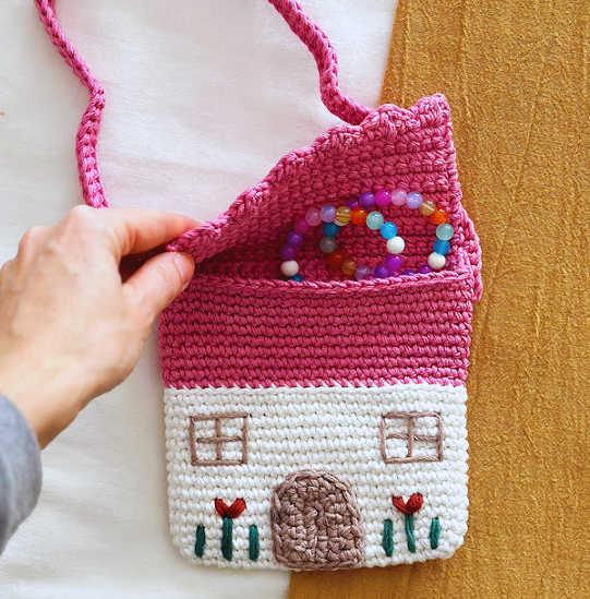 ¡EL REGALO SOÑADO! Bolsa Casita de Muñecas Crochet paso a paso PATRÓN