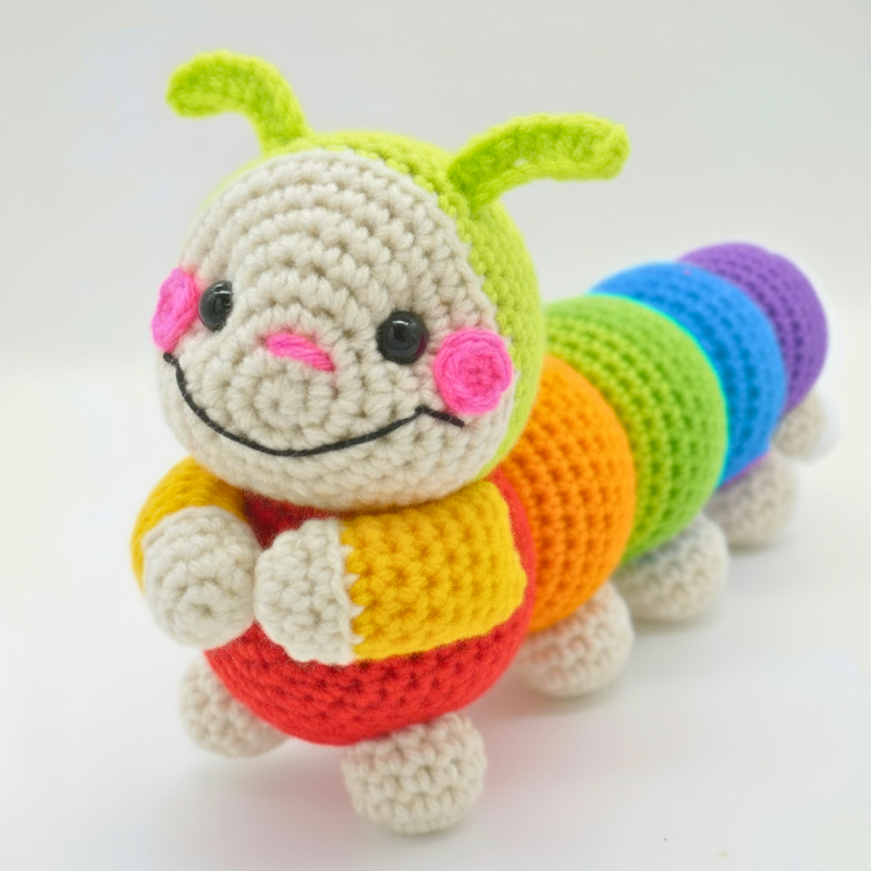 ¡EXPLOSIÓN ARCOÍRIS! Teje la Oruga Amigurumi más Tierna del Mundo PATRON PDF